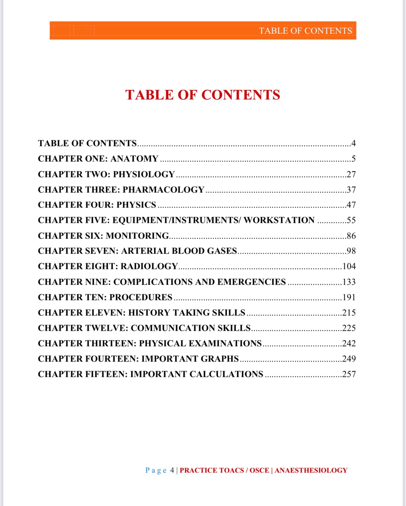 Practice TOACS/OSCE Anesthesiology 1st Edition