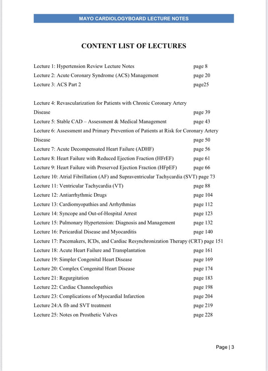 Mayo Clinic based on latest 2024-25 Mayo clinic Board Review Lectures