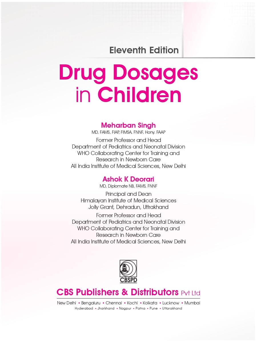 Drug Dosages In Children 11th Edition 2026 Premium Multicolor Matt Print