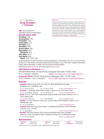 Drug Dosages In Children 11th Edition 2026 Premium Multicolor Matt Print