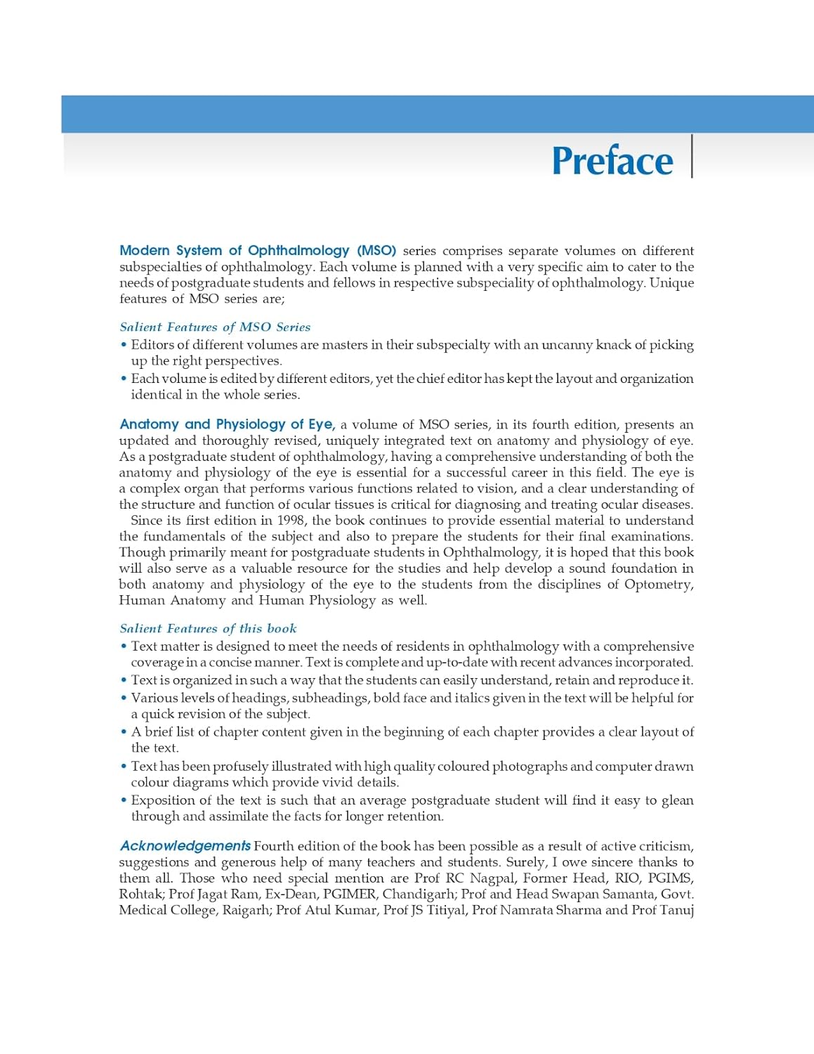Modern System of Ophthalmology Anatomy and Physiology of Eye 4th Edition (Mso Series)  Premium Multicolor Matt Print