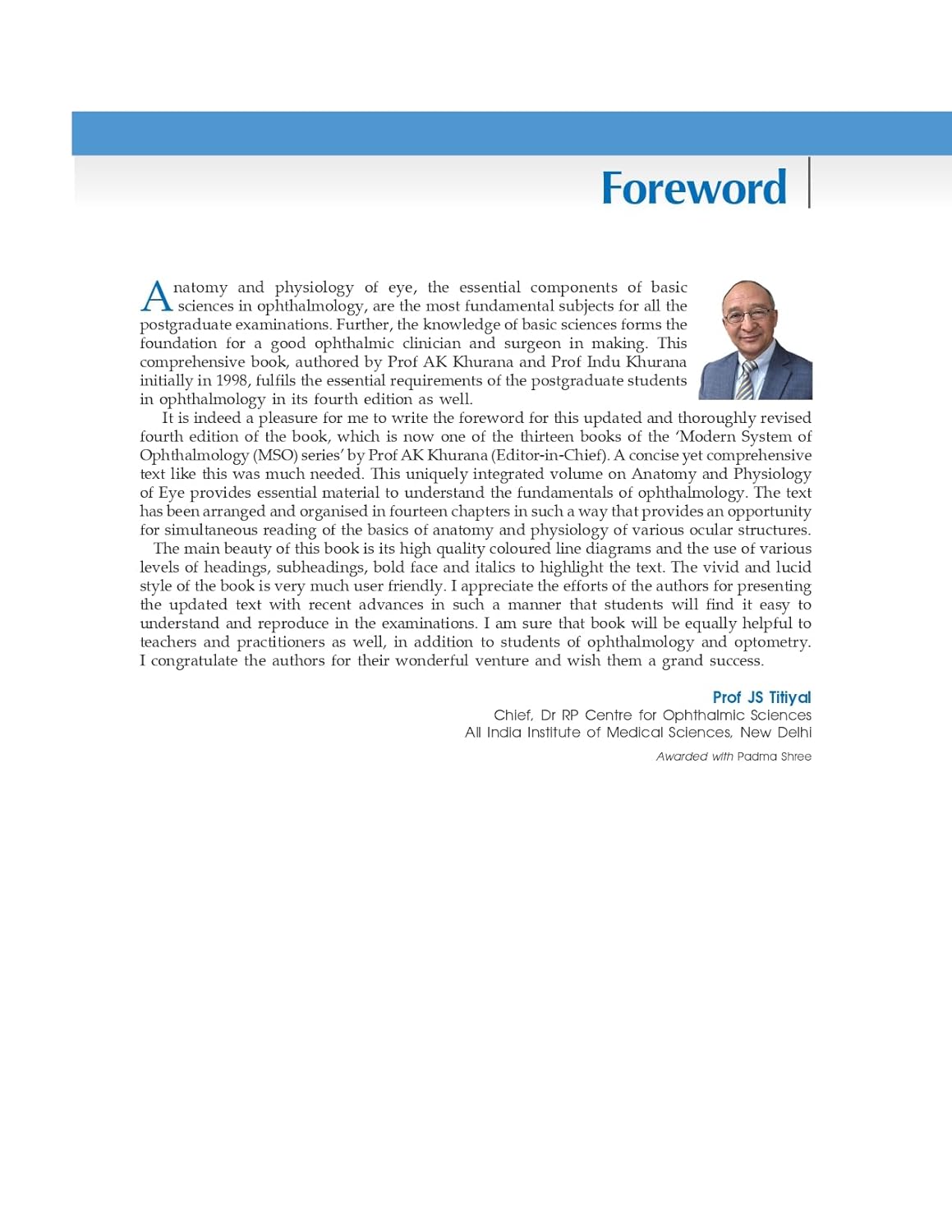 Modern System of Ophthalmology Anatomy and Physiology of Eye 4th Edition (Mso Series)  Premium Multicolor Matt Print