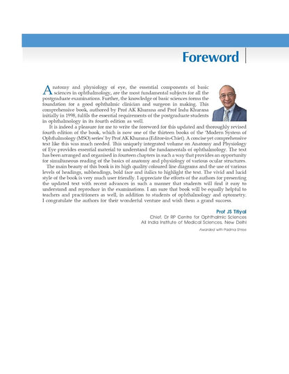 Modern System of Ophthalmology Anatomy and Physiology of Eye 4th Edition (Mso Series)  Premium Multicolor Matt Print