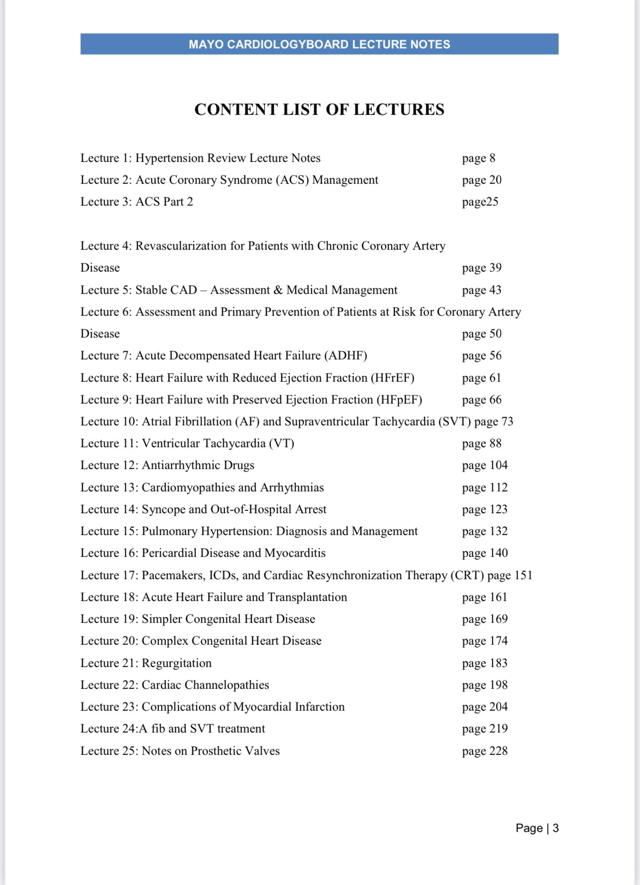 Mayo Clinic based on latest 2024-25 Mayo clinic Board Review Lectures