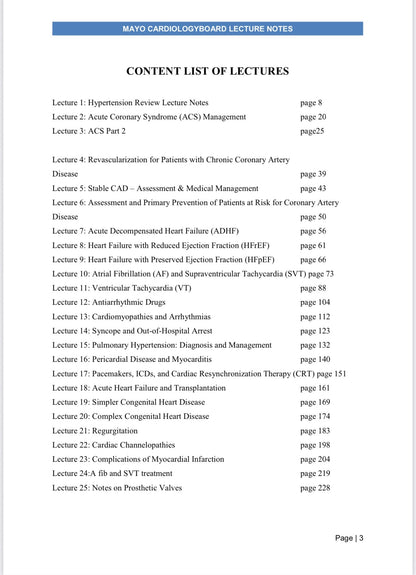 Mayo Clinic based on latest 2024-25 Mayo clinic Board Review Lectures